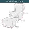 3-Piece Wingback Chair Cover with Ottoman, Stretch Protective Cover, Tiger Pattern, Color #85 view 3