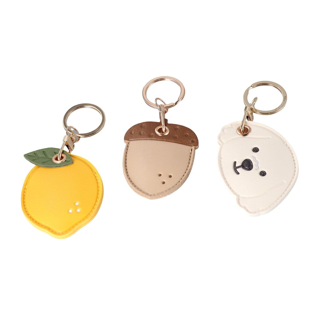 Pokinge 3-Piece Cartoon PU Leather Keychain Set