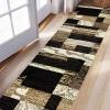 Siunwdiy Kitchen Runner Rug 60 x 60 cm, Non-Slip, Black and Brown Geometric Pattern, Washable, Customizable Length view 3