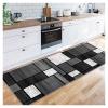 Siunwdiy Non-Slip Hallway Runner, 100 x 120 cm, Gray Geometric Washable Rug view 1