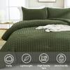 AveLom Seersucker Comforter Set, Dark Olive, California King, 104 x 96 cm, 3-Piece view 2