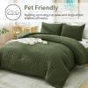 AveLom Seersucker Comforter Set, Dark Olive, California King, 104 x 96 cm, 3-Piece view 3