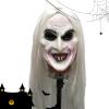 Fukamou Halloween Scary Full-Face Mask with Hair, Latex Cosplay Face Covering for Adults view 1