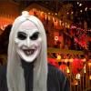 Fukamou Halloween Scary Full-Face Mask with Hair, Latex Cosplay Face Covering for Adults view 3