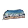 TOMPPY Sea Sunset in Olympic Park Coast Printed Pencil Case, Stand-Up Pencil Pouch, Makeup Bag, Silver, One Size view 2