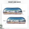 TOMPPY Sea Sunset in Olympic Park Coast Printed Pencil Case, Stand-Up Pencil Pouch, Makeup Bag, Silver, One Size view 3