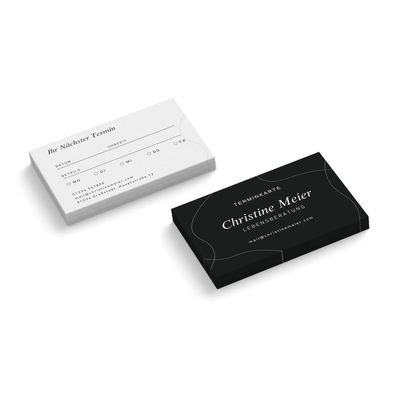 Personalized Appointment Cards | Life Counseling | Double-Sided | Landscape | Black, 100 Count