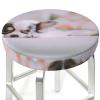 OUSIKA Papillon Round Stool Covers, Elastic Seat Cushion Covers, Washable Bar Stool Covers with Non-Slip Bottom and Elastic Band for Home, Hotel & Spa, 30.5 cm view 3
