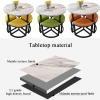 RUANLOV Round Dining Table Set with 4 Chairs, 80 cm Round Conference Table, Meeting Table with Chairs, for Dining Room and Kitchen (B) view 2