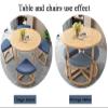 RUANLOV Round Dining Table Set with 4 Chairs, 80 cm Round Conference Table, Meeting Table with Chairs, for Dining Room and Kitchen (B) view 3