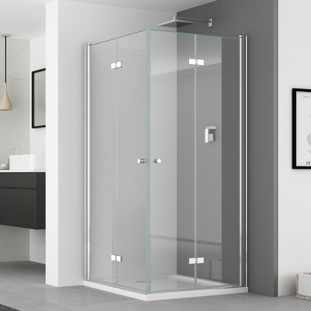 IMPTS Folding Corner-Entry Shower Enclosure 90 x 120 cm, 185 cm High