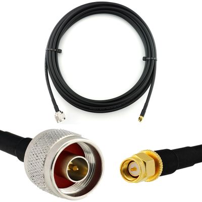 RANGEFUL 5 m SMA Male to N Male HF-240 Antenna Extension Cable