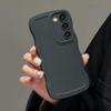 GINASH Soft Curly Wave Fame Case for Samsung S23 Plus, Black Silicone Back Cover view 1