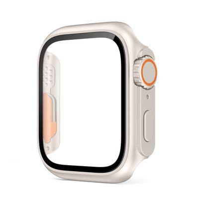 AEMALL PC Hard Case for Apple Watch, Glass-Look Upgrade, Starlight, 45 mm