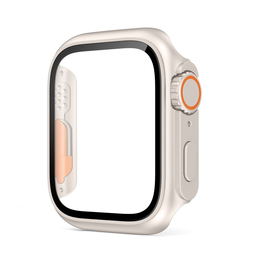 AEMALL PC Hard Case for Apple Watch, Glass-Look Upgrade, Starlight, 45 mm