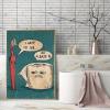BIEMBI Poster with “I Hate My Jobs,” Funny Toothbrush and Toilet Paper, Unique Humorous Canvas Wall Art, Bathroom Decor, 30 x 40 cm Inner Frame view 1