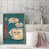 BIEMBI Poster with “I Hate My Jobs,” Funny Toothbrush and Toilet Paper, Unique Humorous Canvas Wall Art, Bathroom Decor, 30 x 40 cm Inner Frame view 3
