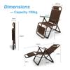 Brown Rattan Zero-Gravity Lounge Chair, Oversized and Foldable view 3