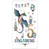 Minkocards 10 Invitation Cards for a Boy's 5th Birthday - Knight & Dragon view 1