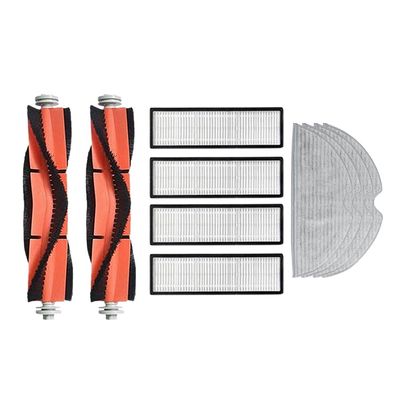 Jdeijfev HEPA Filters, Main Brushes and Mop Cloths for 2C Robot Vacuum, 10-Piece Set