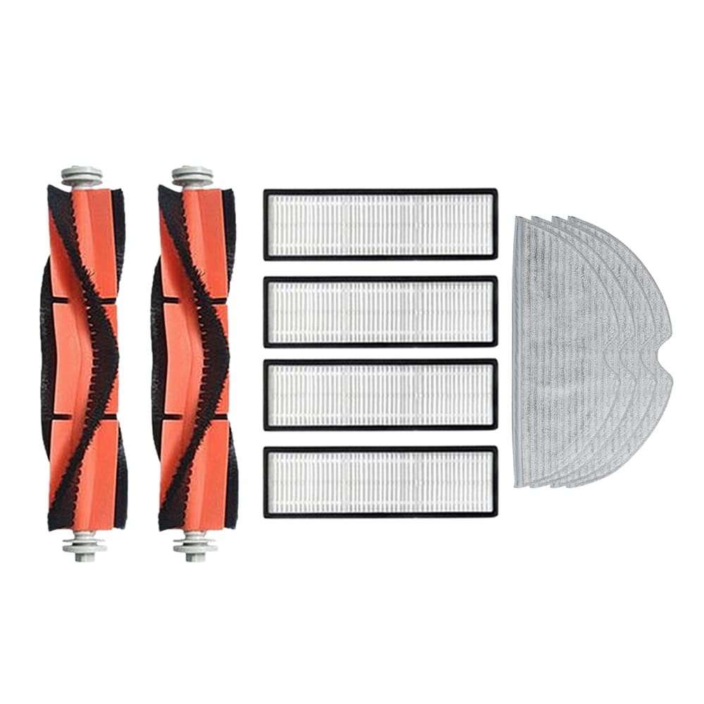 Jdeijfev HEPA Filters, Main Brushes and Mop Cloths for 2C Robot Vacuum, 10-Piece Set