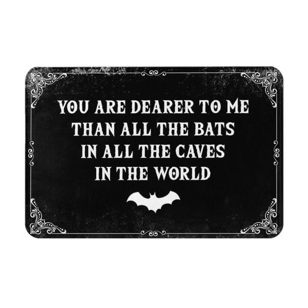 Bath Mat for Shower Tubs, Non-Slip, "You Are Dearer To Me Than All The Bats," 40.6 x 61 cm