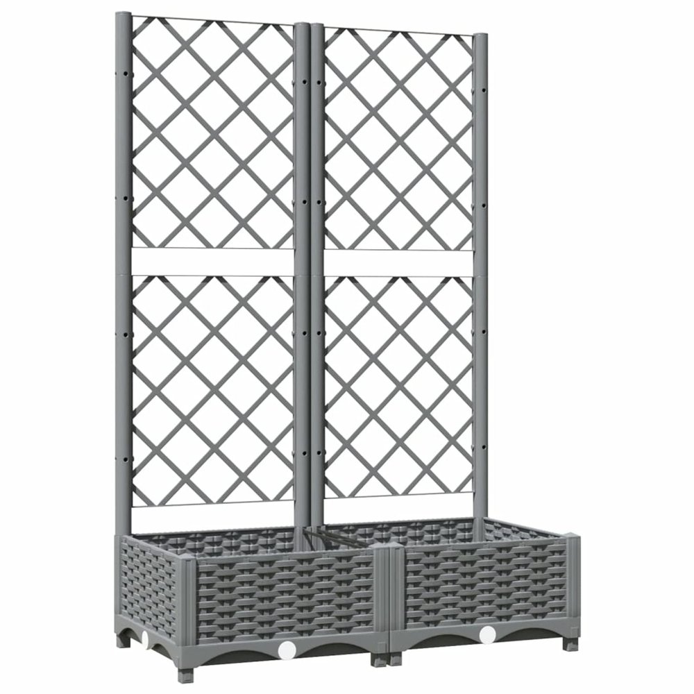 Tidyard Planter Box with Trellis, Light Gray, 80 x 40 x 121.5 cm