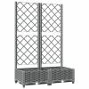 Tidyard Planter Box with Trellis, Light Gray, 80 x 40 x 121.5 cm view 1