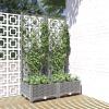 Tidyard Planter Box with Trellis, Light Gray, 80 x 40 x 121.5 cm view 2
