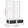 Tidyard Planter Box with Trellis, Light Gray, 80 x 40 x 121.5 cm view 3