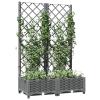 Tidyard Planter Box with Trellis, Light Gray, 80 x 40 x 121.5 cm view 4