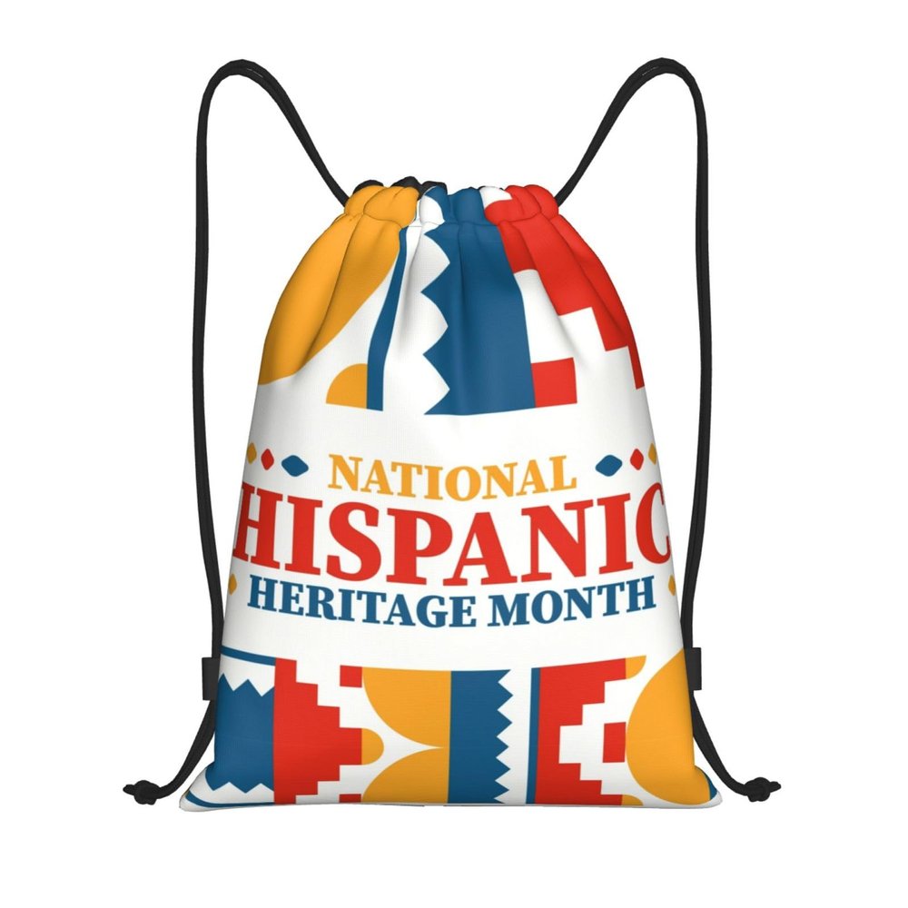IUBBKI National Hispanic Heritage Month Drawstring Backpack, Waterproof Gym Bag
