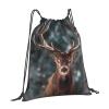 AOOEDM Deer Drawstring Backpack for Women and Men view 2