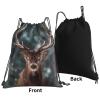 AOOEDM Deer Drawstring Backpack for Women and Men view 3