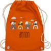 Drawstring Backpack – Construction Vehicles – Orange – One Size view 1