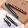 Jinhao 9019 Acrylic Fountain Pen, Size 8 Medium Nib with Ink Converter, Dark Blue, Classic Design, Smooth Writing, Gold Trim view 4