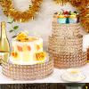 Uiifan 4-Piece Gold Cake Stand Set, Crystal Bead Dessert Display Stands view 2