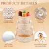 Uiifan 4-Piece Gold Cake Stand Set, Crystal Bead Dessert Display Stands view 3