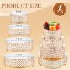 Uiifan 4-Piece Gold Cake Stand Set, Crystal Bead Dessert Display Stands view 4