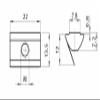 Pivot-In T-Slot Nut, M8, Slot 8, 13.5 × 7.2 × 22 mm view 2