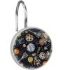 12-Piece Space Galaxy Rocket Planet Astronaut Shower Curtain Hooks view 1