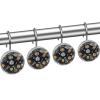 12-Piece Space Galaxy Rocket Planet Astronaut Shower Curtain Hooks view 2