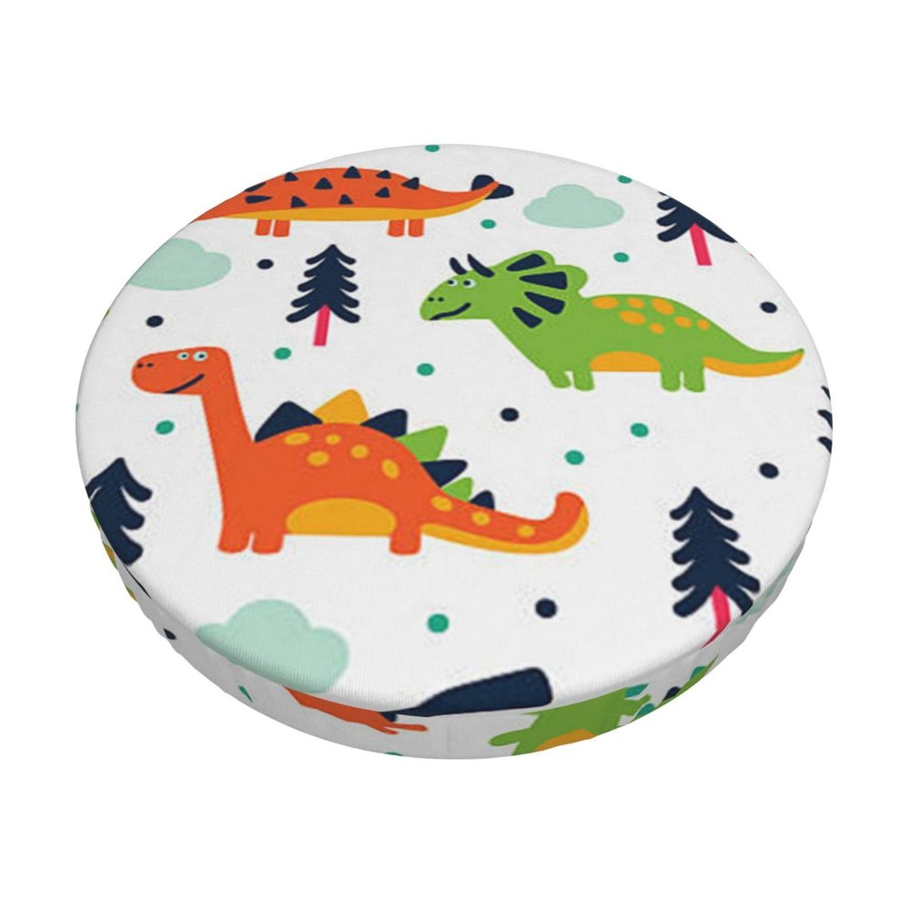 OPSREY Colorful Dinosaur Print Elastic Round Chair Cover