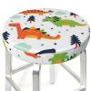 OPSREY Colorful Dinosaur Print Elastic Round Chair Cover view 3