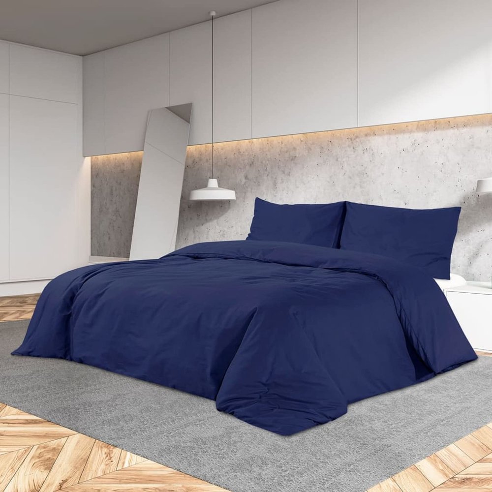ZEYUAN Bedding Set, Navy Blue, 135 x 200 cm, Lightweight Microfiber