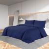 ZEYUAN Bedding Set, Navy Blue, 135 x 200 cm, Lightweight Microfiber view 1
