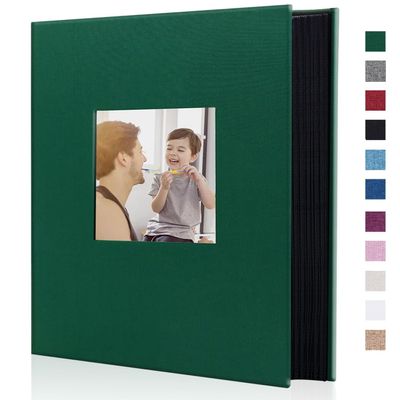 Miaikoe Photo Album, 10 x 15 cm, 400-Pocket Slip-In Album, Linen Hardcover Book for 400 Vertical Photos, Dark Green