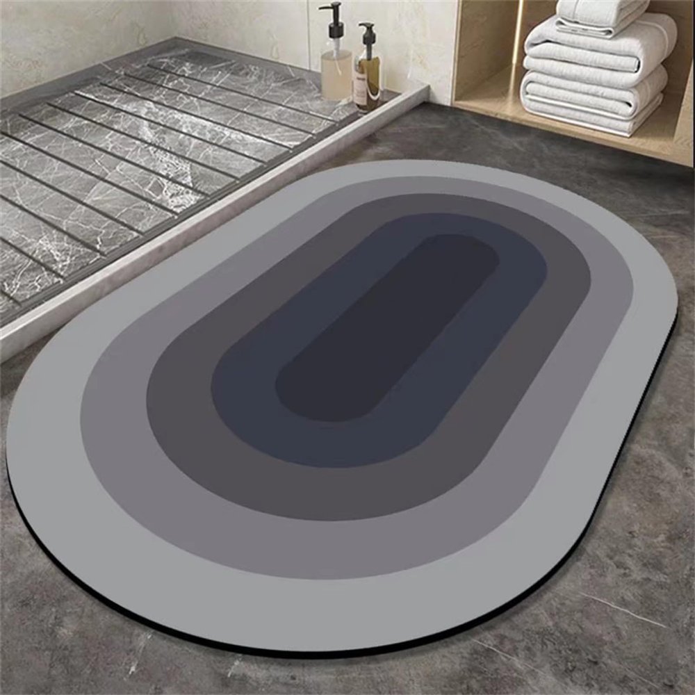Non-Slip Quick-Drying Absorbent Bathroom Mat, 40 x 60 cm, Oval