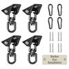 Aisto Heavy-Duty Swing Hangers, Porch Swivel Hooks for Swing Sets, Silent 304 Stainless Steel, 1,000 lb Capacity, Hammock, Yoga, Playground, Black, 4-Pack view 1