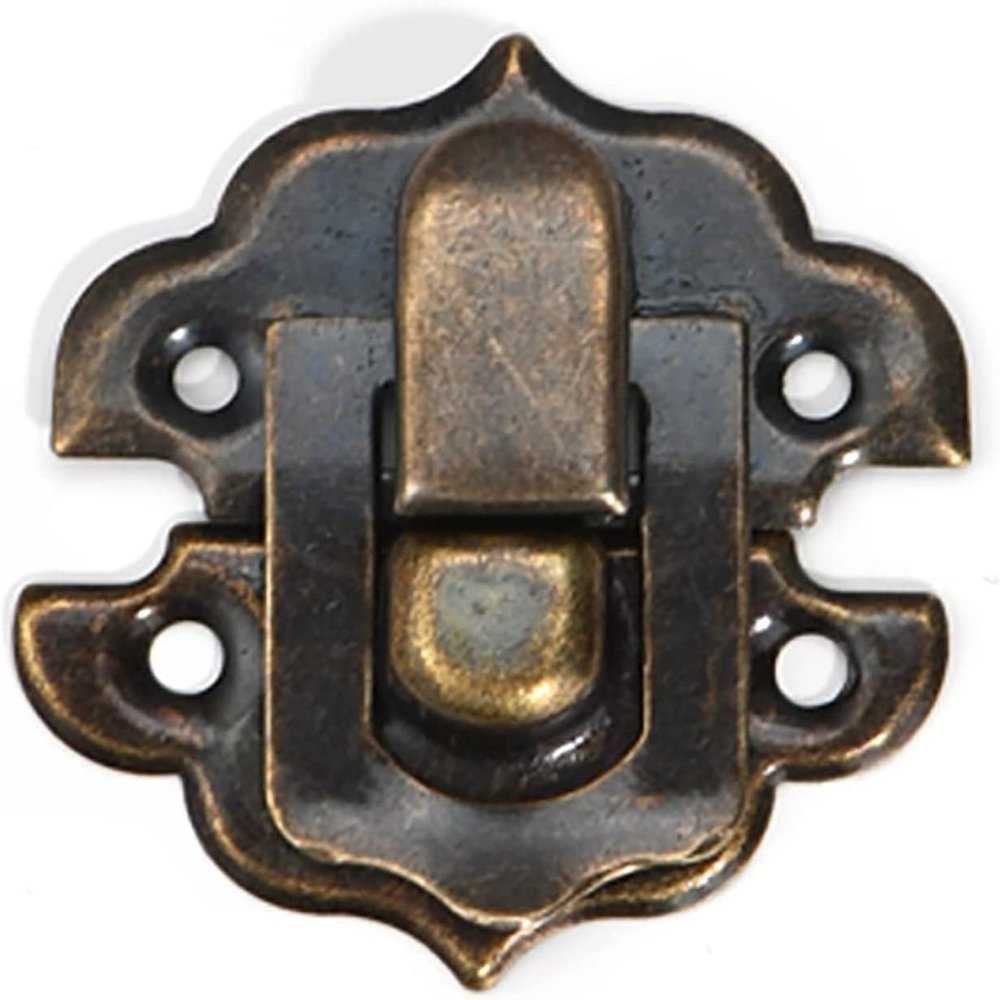 10-Piece Antique Bronze Sliding Door Latch Set with Flower Knob